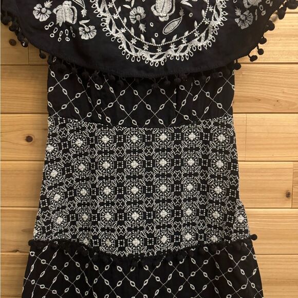 By Anthropologie Size 4 Marisol Off The Shoulder Embroidered Boho Midi Dress - Picture 6 of 16